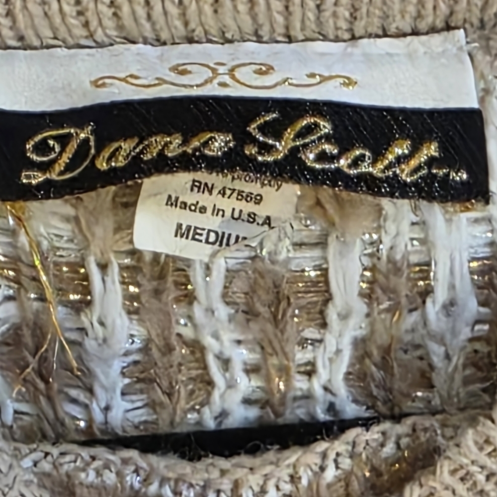 VTG 80s Dana Scott Metallic Knit Sweater Made In The USA - Picture 3 of 5
